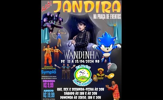 Circo Marambio em Jandira (programação de 11 a 15 de abril)