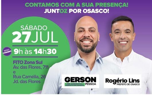 Convenção que confirmará Gerson Pessoa como pré-candidato a prefeito de Osasco acontece sábado e contará com a presença do governador Tarcísio