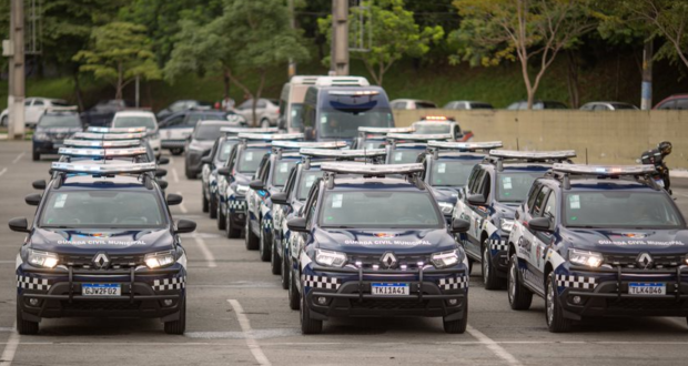 A nova frota soma 101 viaturas da GCM, 60 da Mobilidade Urbana e cinco da Defesa Civil