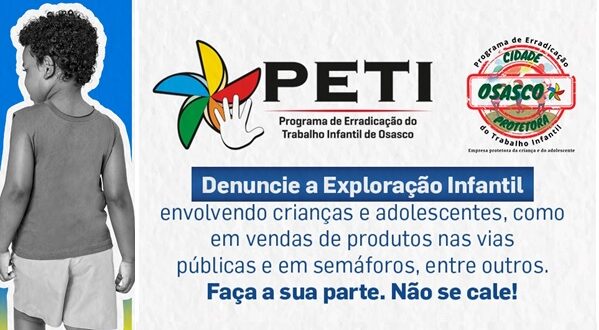 Osasco reforça ação do Programa de Erradicação do Trabalho Infantil (PETI)