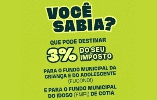 Contribuintes do IR podem doar imposto devido a entidades sociais de Cotia