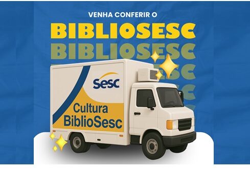 A carreta BiblioSesc chega dia 29/05 à Praça da Matriz com mais de 4 mil livros e acesso gratuito à leitura. Aproveite!