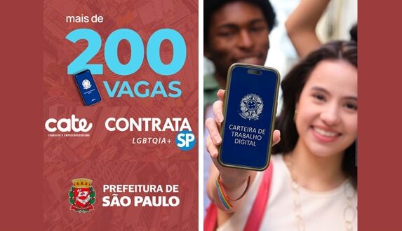 Prefeitura de SP realiza o Contrata SP – LGBTQIA+, com mais de 200 vagas de emprego, em ação pelo Mês do Orgulho.