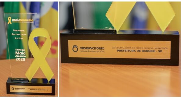 Barueri é um dos cinco municípios premiados no Destaques Maio Amarelo 2025 em São Paulo