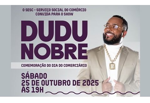 Sesc Osasco realiza evento gratuito com Dudu Nobre e DJ Kombossa no Dia do Comerciário, com arrecadação para o Mesa Brasil.